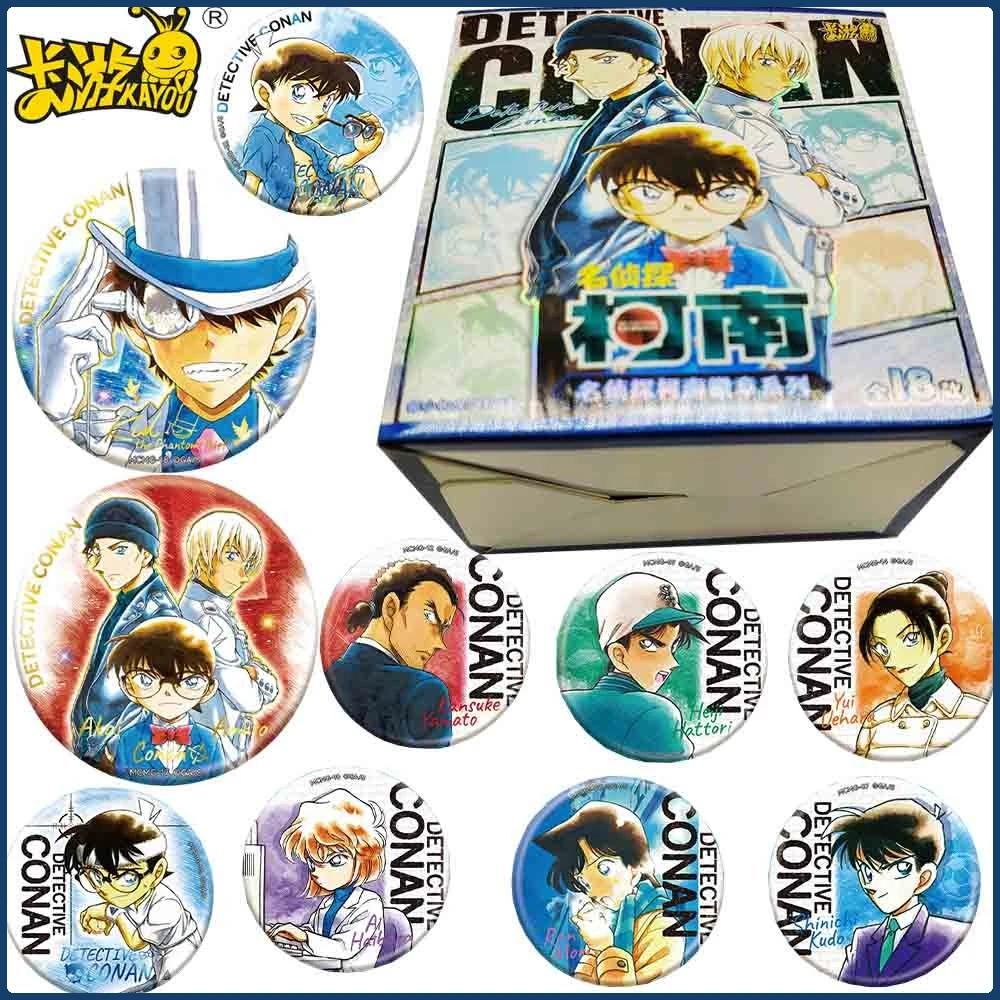 

KAYOU Detective Conan Anime Round Badge Cartoon Unique Design Peripheral Characters Brooches Bag Accessories Kids Hobbies Gifts