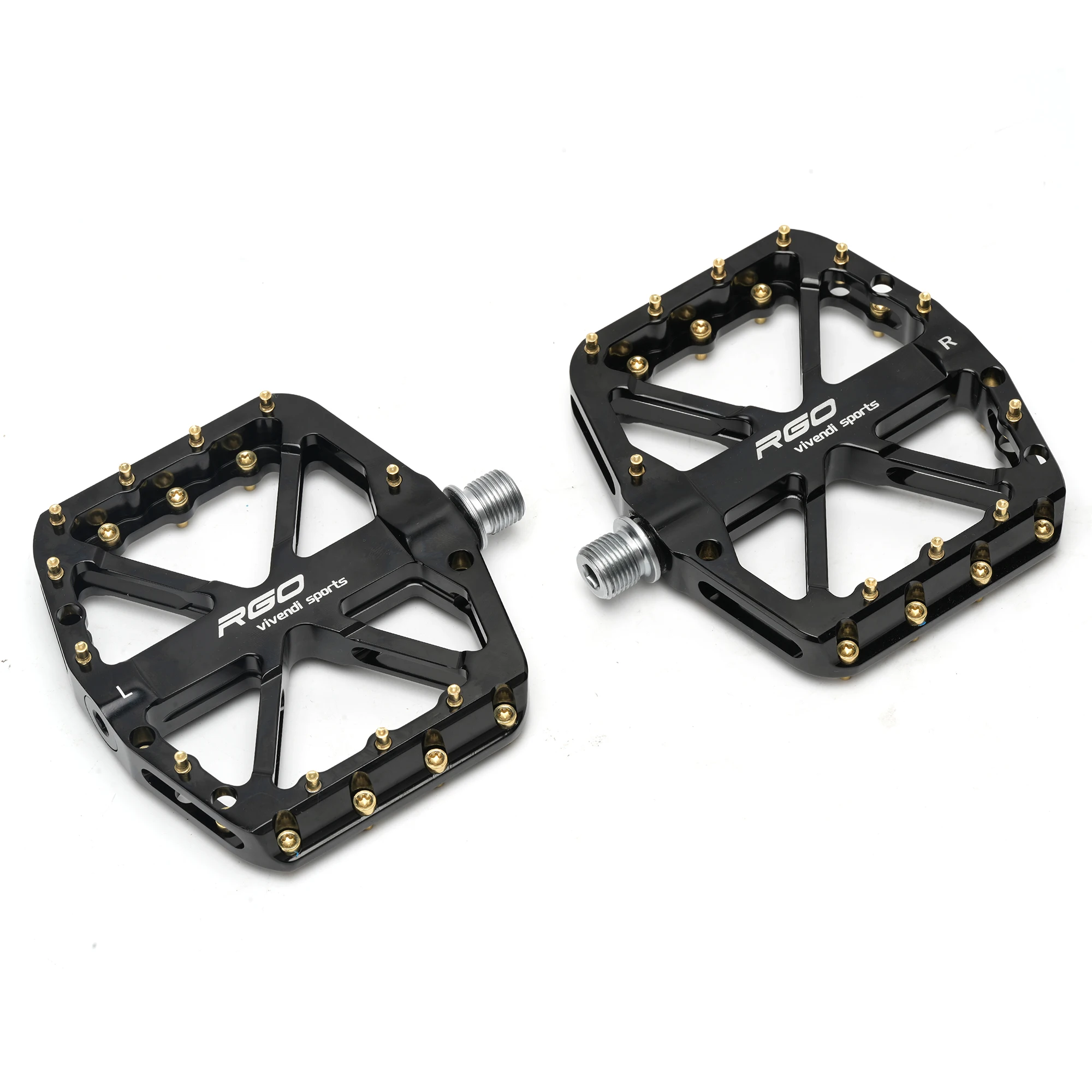 Pedales de Bicicleta RGO XC12, Pedales de Ciclismo de Aleación de Aluminio CNC para Bicicletas de Montaña y Carretera, 3 Piezas, Rodamientos Lubricados