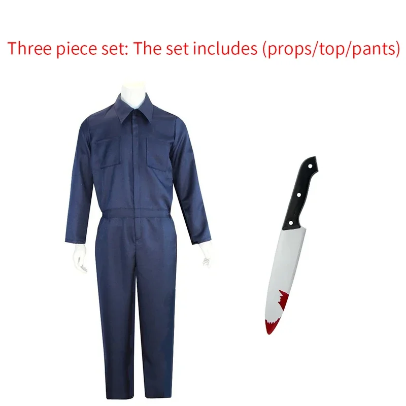 Costume de Cosplay Michael Myers pour Homme Adulte, Accessoires de Masque, Combinaison d'Halloween, Tenues d'Horreur, Tueur Sanglant, Costume de ixde Carnaval