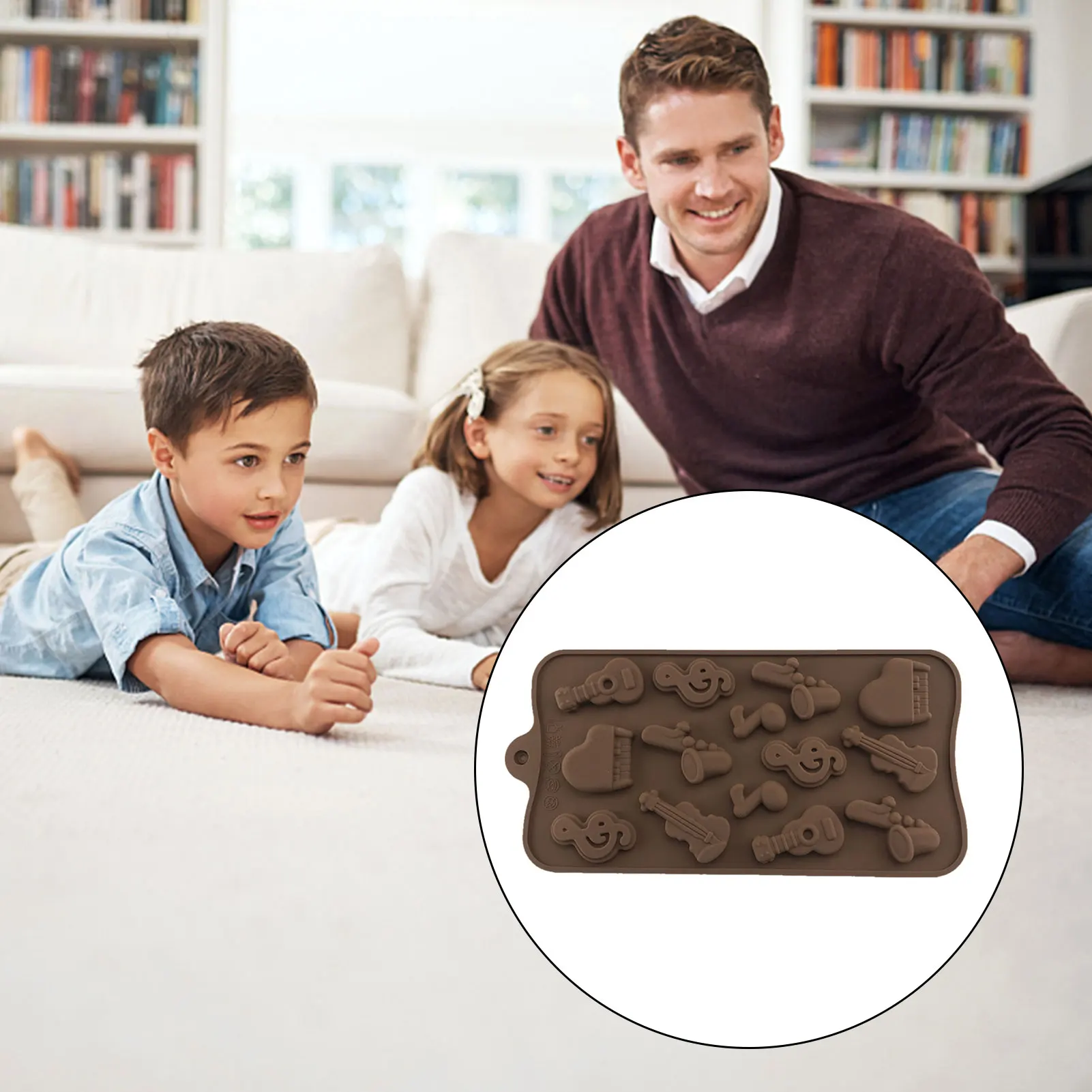 14 Cavity Music Note Molds Professional Silicone Chocolate Mold for Baking Cake Candy Soap Birthday Party Supplies DIY Tool