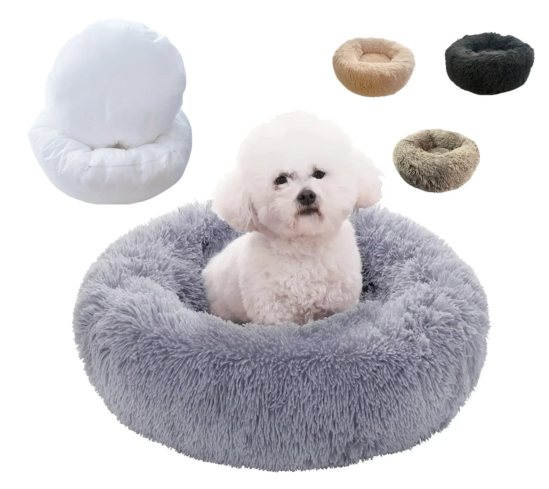 Wholesale Stylish detachable long PV plush round beds