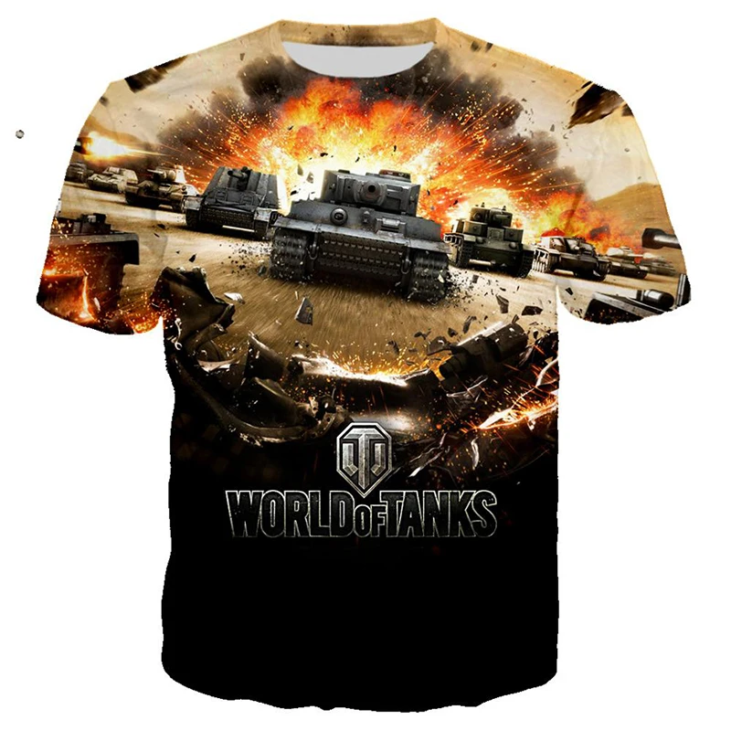 Popularna gra World Of Tanks Koszulki z nadrukiem 3D Mężczyźni Kobiety Moda codzienna Streetwear Oversized T Shirt Kids Tees Tops Odzież męska
