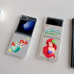 Disney Little Mermaid Ariel Flounder Phone Case for Samsung Galaxy Z Flip 3 4 Z Flip 5 Z Fold 4 5G PC Soft Anti-fall Back Cover