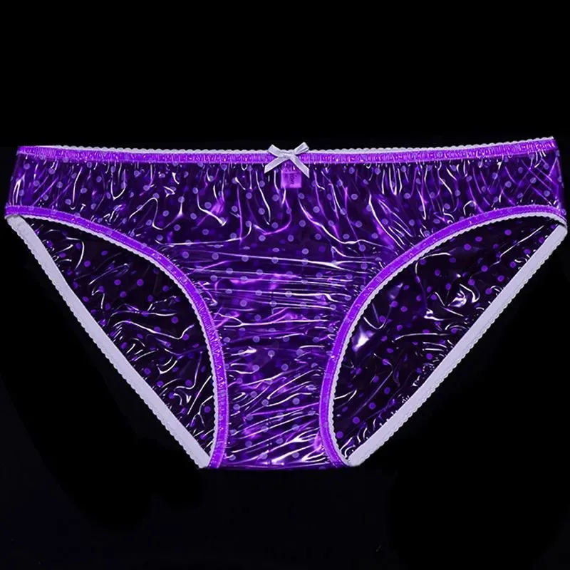 セクシーな男性透明ドット PVC パンツスムーズソフトサイレント ABDL プラスチック愛好家女性抗横漏れブリーフステージ衣装