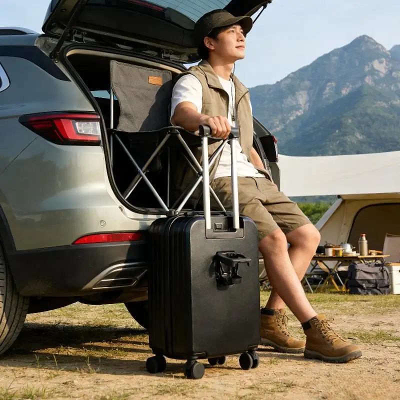 

Bymaocar 20-дюймовый чемодан для ручной клади черного цвета с подстаканником Профессиональная организация Многоуровневая ручка для хранения нижнего белья Чемодан