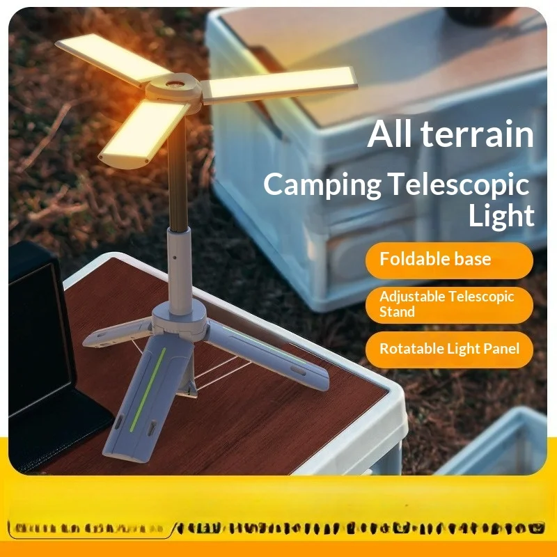 Modern Plastic Foldable Rechargeable LED Camping Tent Light Portable Outdoor Waterproof Ambient Handheld Dorm Decor Novelty New