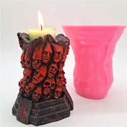 Silicone mold skull candlestick resin gypsum candle concrete crystal drop glue mold DIY handmade handicraft