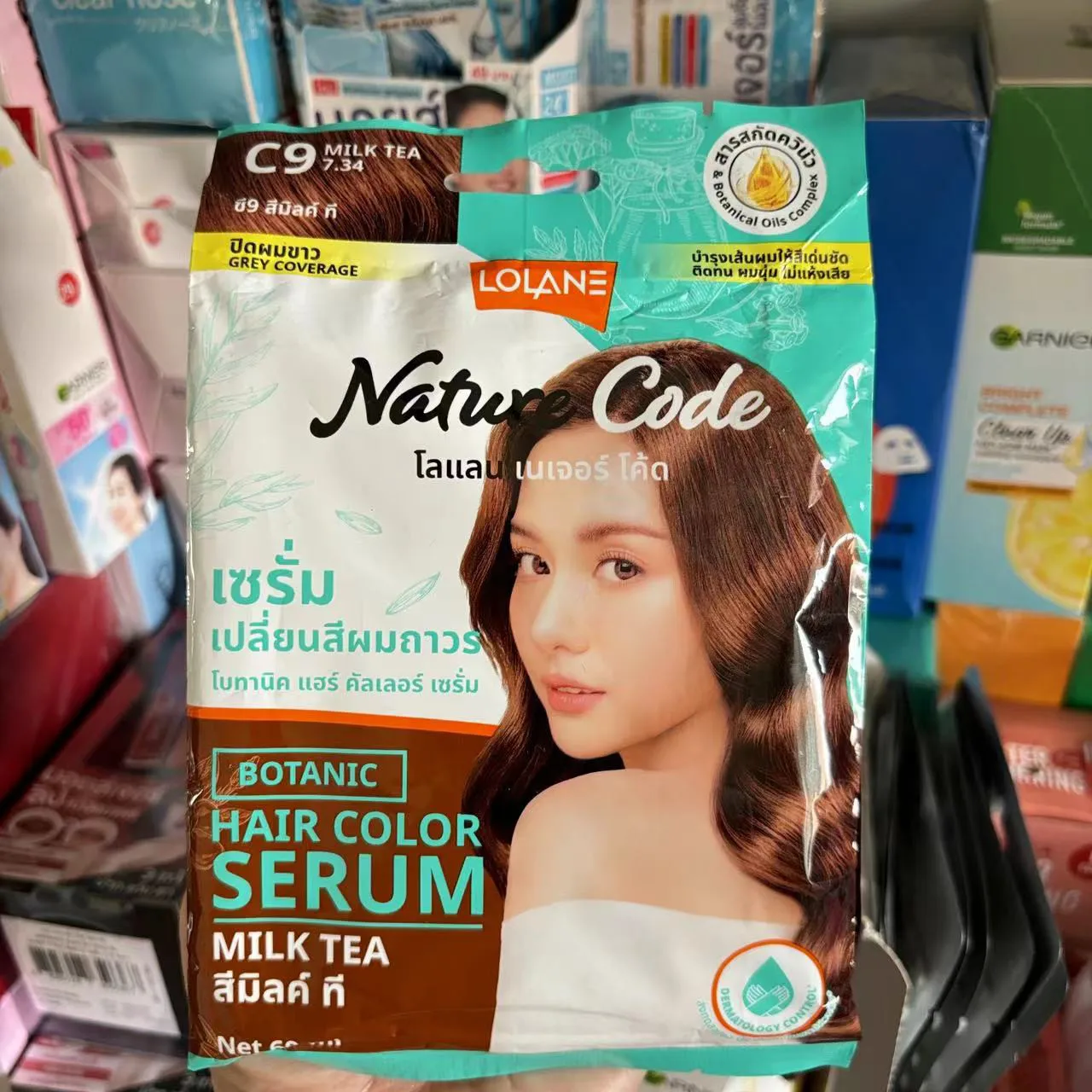 Thai LOLANE Copper Gold Hair Dye Cream, DIY Color Treatment for Home Use, Gentle & Non-Irritating Formula