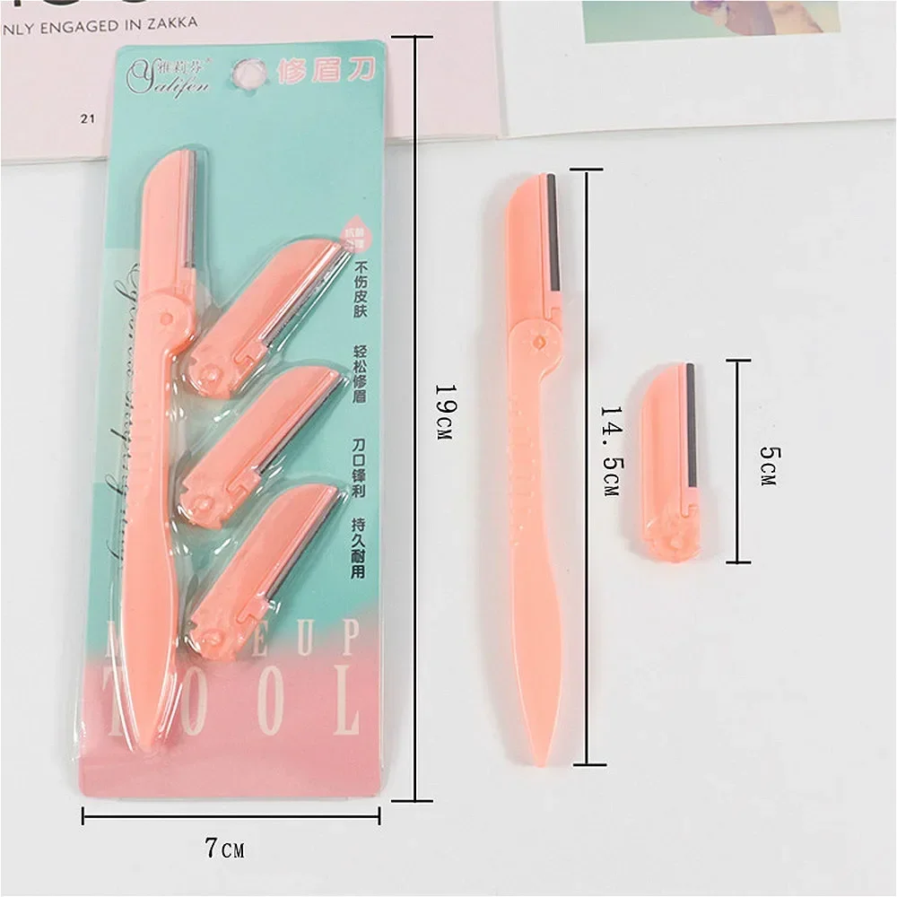 4 teile/satz Augenbrauen trimmer Augenbrauen Rasiermesser Gesicht Körper Haaren tfernung Rasierer Augenbrauen Klingen Schere Frauen Profiler Schönheit Make-up-Tools