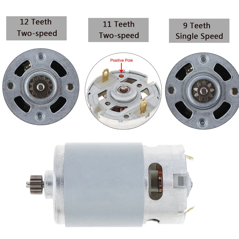 RS550 DC Motor 12V 16.8V 21V 25V 19500 RPM 9 11 12 Teeth Electric Motor High Torque Micro for Electric Drill Screwdriver / Saw