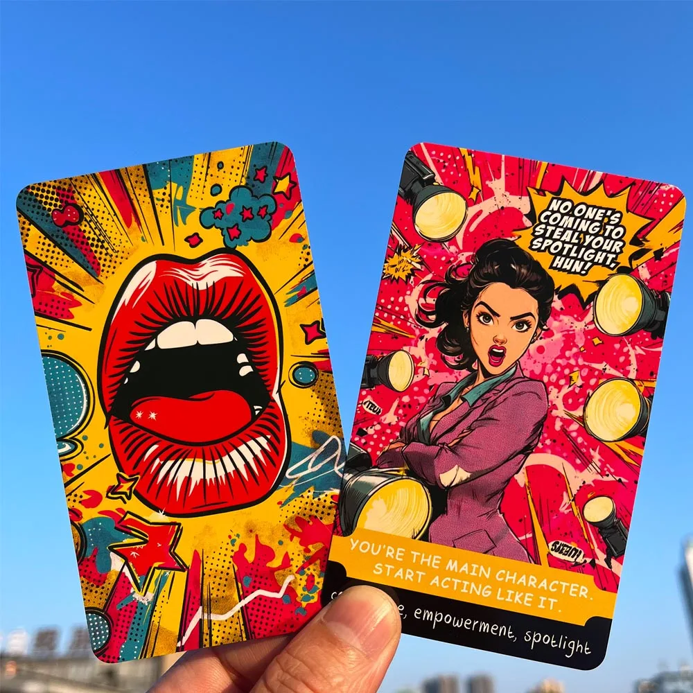 Baralho de 54 cartas, tamanho 13x8cm, BLOCADO e BLESSED, um decalque SASSY ORACLE para jogos de cartas de cura modernos