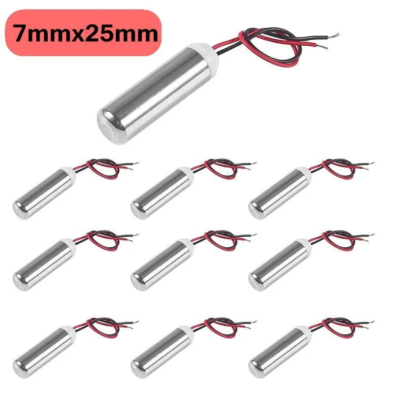 

Aokin 10pcs DC Coreless Motor 7mmx25mm Micro Waterproof Vibration Miniature Vibrating 8000-24000rpm for Electric Toothbrush Toys