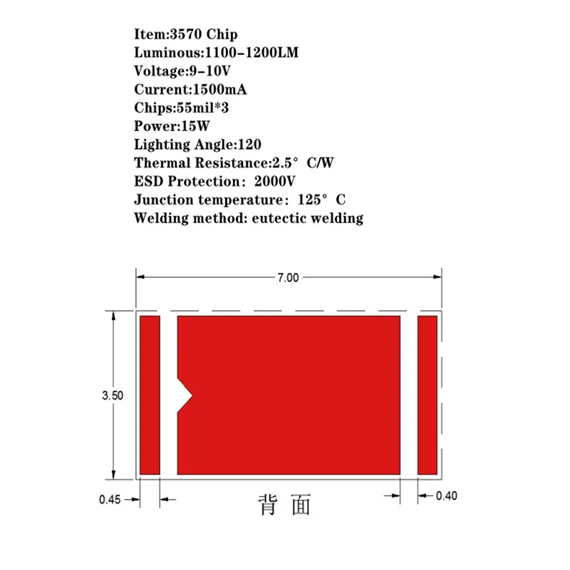 Imagem -03 - Farol de Carro Led Chip High Beam Cob Light Alta Potência Perto ou Longe Dc910v Csp3570 15w 20w 30w 50 Pcs