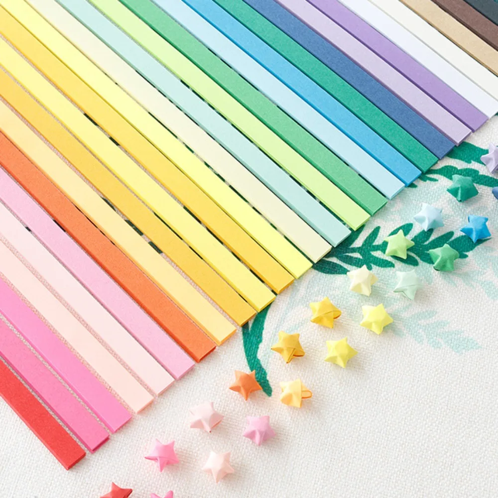 540Sheet Origami Stars Paper Strips Folding Colorful Double Sided Lucky Star Origami DIY Hand Arts Make Home Decor Crafting