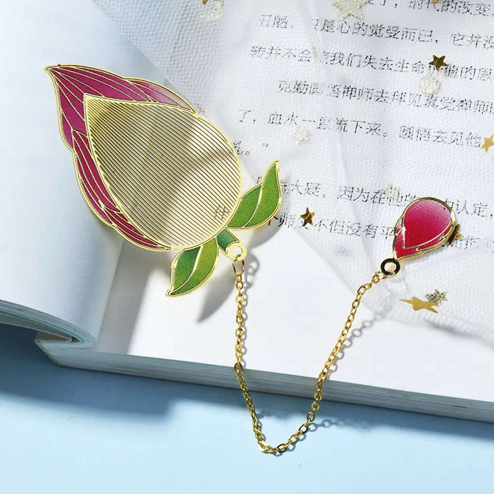 Creative Gifts Chinese Style Apricot Leaf Leaf Vein Lotus Flower Metal Bookmark Hollow Bookmark Leaf Bookmark Vintage Bookmark