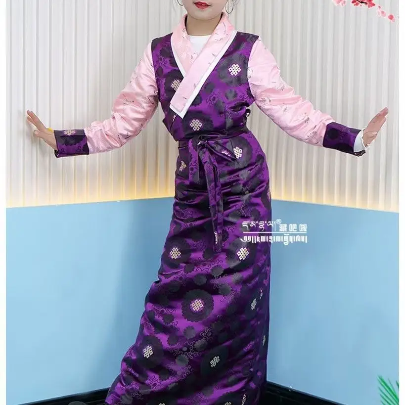 

Новая тибетская одежда для девочек Бора, этнический детский танец, тибетский женский стиль