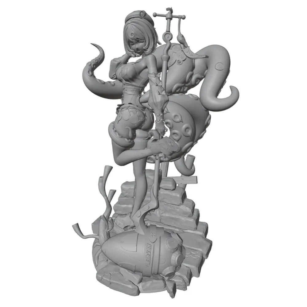 75mm100mm  Anime Character Statue GK Miniature 3D Printed Gray Model Figurine DIY Doll Model Unassembled And Unpainted