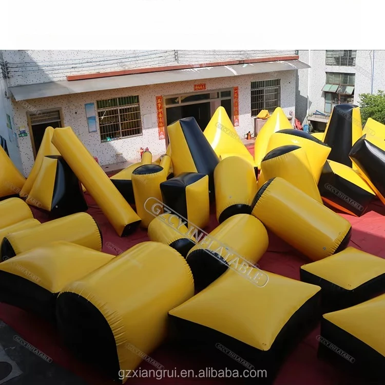 PVC Inflatable Obstacle Game Paintball Bunkers Customizable Packaging & Max Capacity for Paintball Field Use