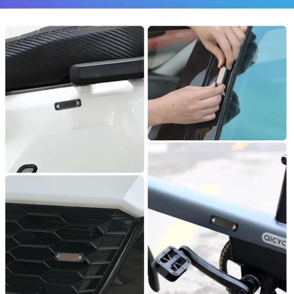 Auto Solar Powered Strobe Light Wireless Anti Rear End Warning Lamp Vibration Sensing LED Signal Light For Car Motorcycle