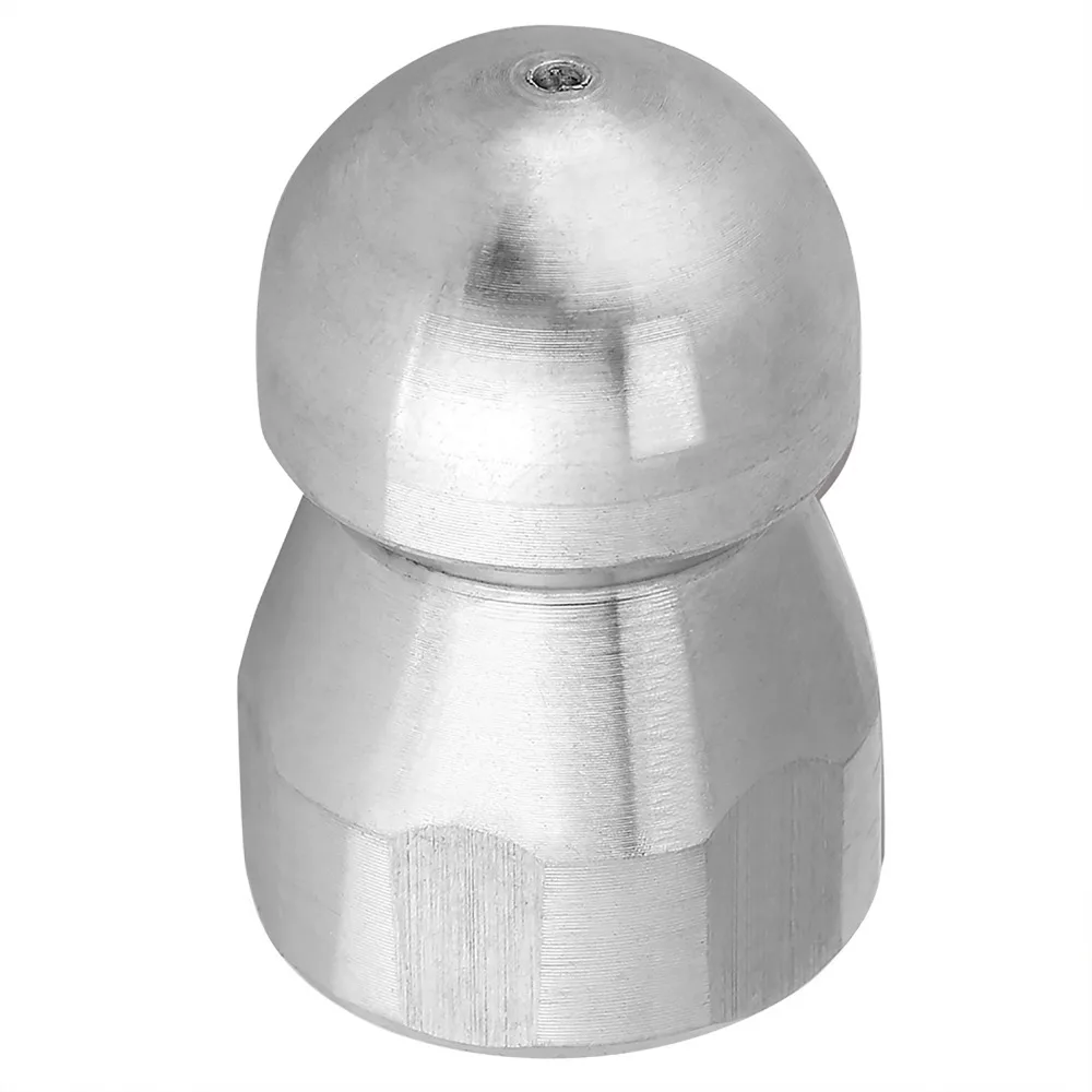 Stainless Steel Pipe Nozzle 1 Front 3 Rear 3/8 Inch Drain Cleaner Female Thread High Pressure Spray Head Water Pipeline