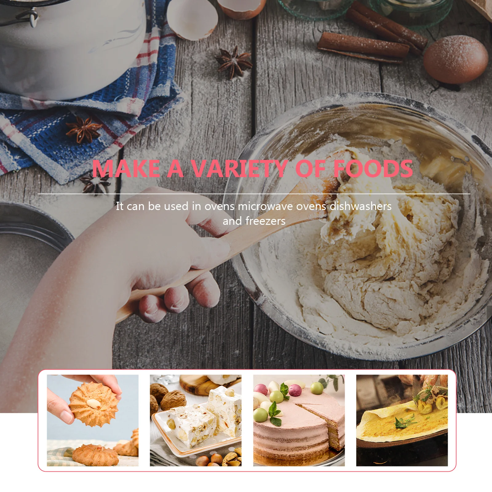 

2 pcs Long Handle Silicone Spatula Heat Resistant Baking Dough Scraper Cake Mixer Kitchen Tool For Oven Microwave Dishwasher