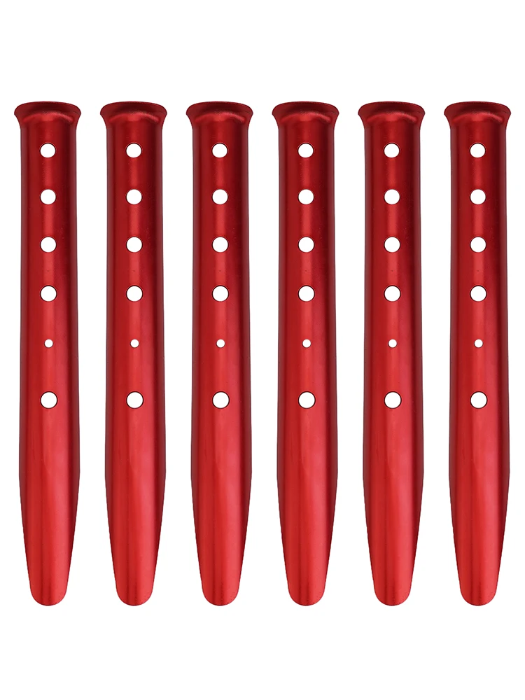 31*3.7cm Snow Tent Stakes Extra Length Curved Top Design Drawstring Securing Easy Portability 6 Holes For Adjustment