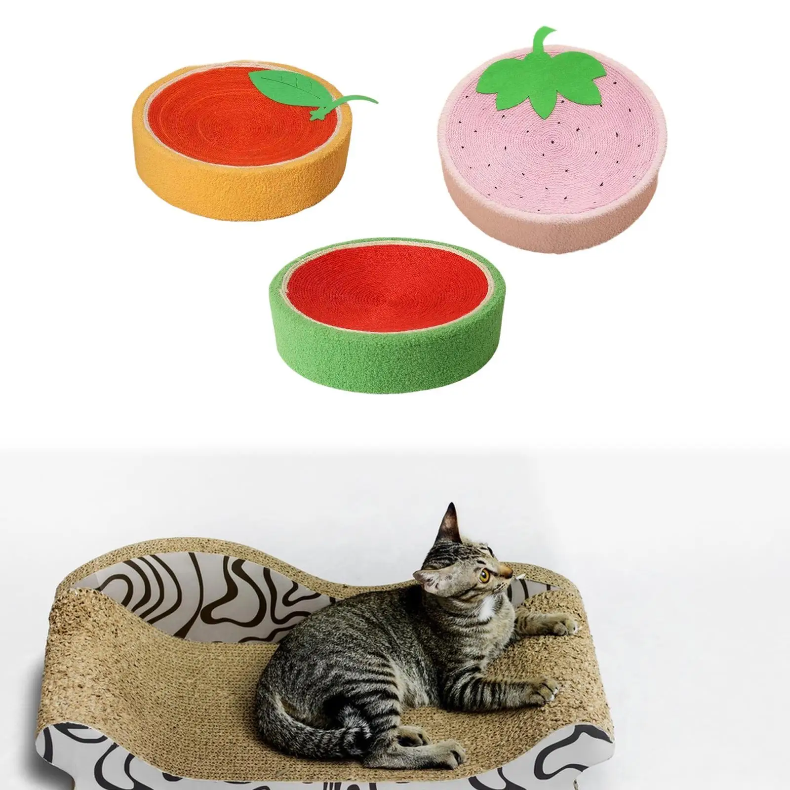 Planche à Gratter Ronde en Sisal pour Chat, Lit pour Chaton