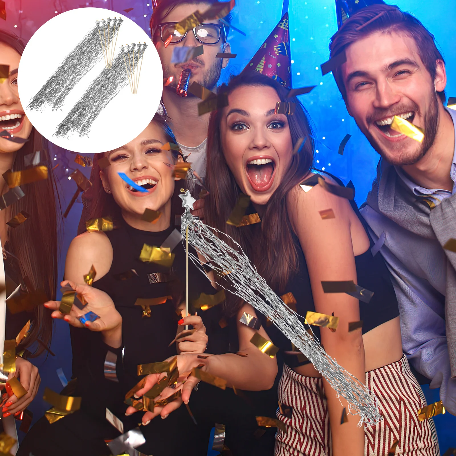 10Pcs Star Fairy Wands Colorful Costume Props Party Favors Birthday Halloween Wedding Fairy Stick Accessories