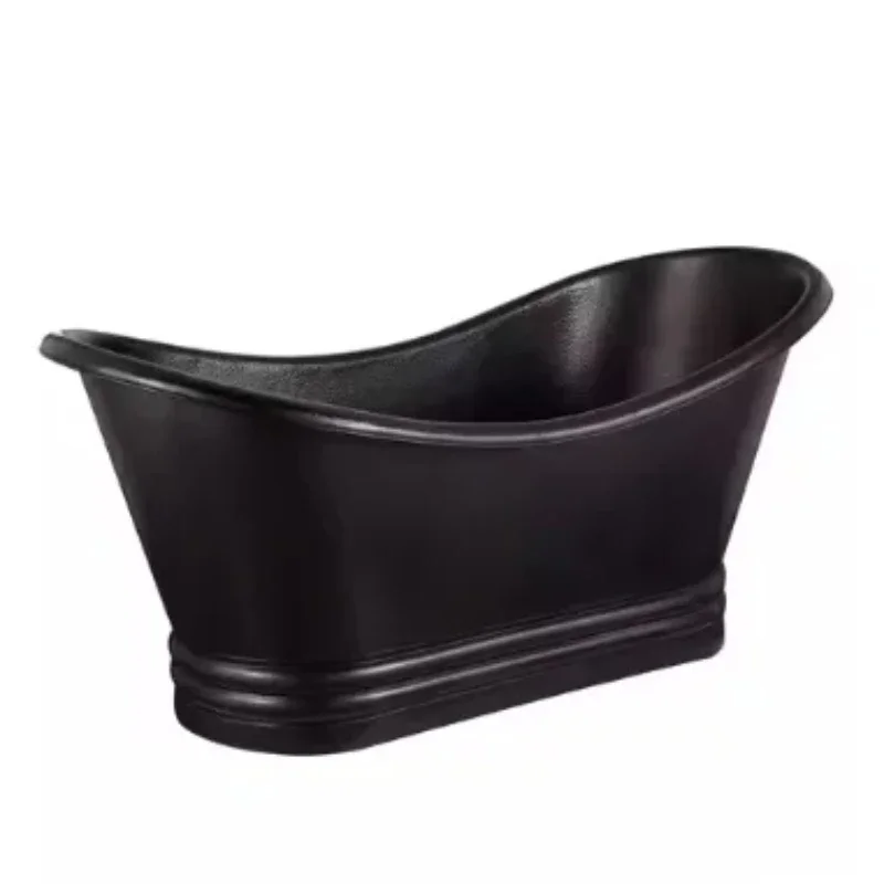 

Modern Deep Black Powder Coated Bath Tub Oval Shaped Free Standing Adults & Baby Bathtub Copper Bathtub at Lowest Price