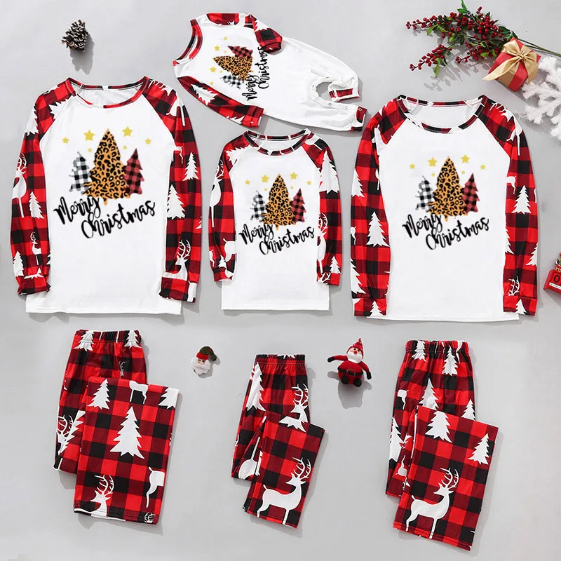 New Year Mother Daughter Clothes Christmas Costume Women Men Kids Pajamas Suit Baby Romper Christmas Family Matching Outfits