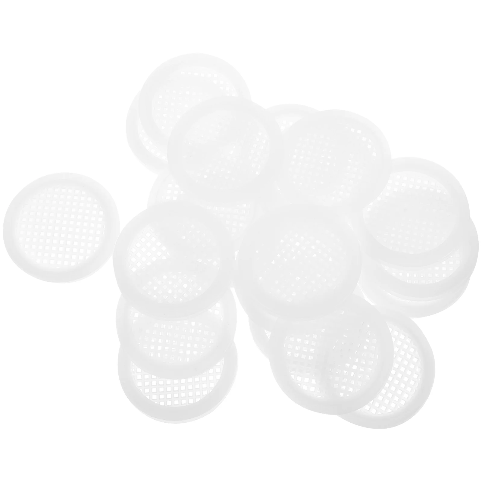 20 Pcs Air Wind Cabinet Vent Ventilation Mesh Round Cover under Exhaust Replacement Door Soffit White
