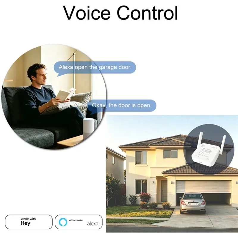 ABKQ-Wifi-RF Bridge Smart Door Controller Tuya 310-580Mhz Smart App For Remote Control And Voice Control Via Smartphone A