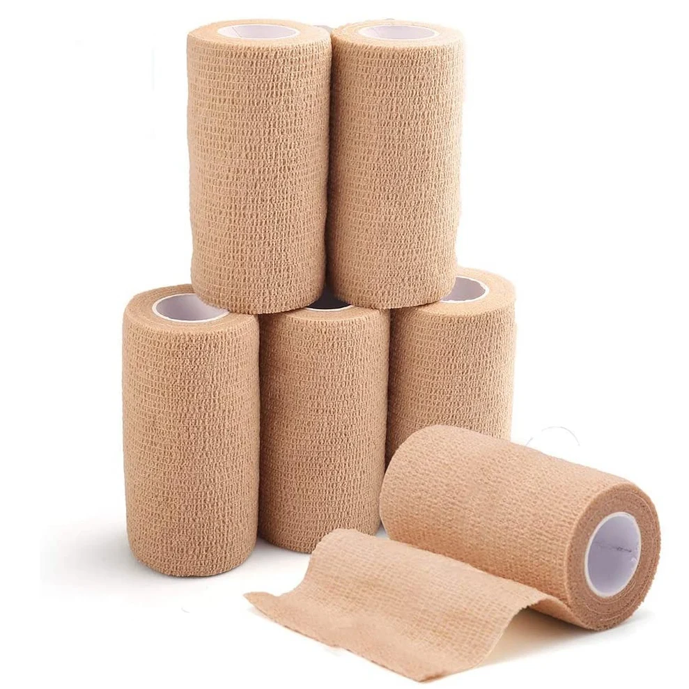 6 Packs Self Adhesive Cohesive Bandage, 10X450cm, Self Adherent Wrap, Non Woven Bandage Wrap