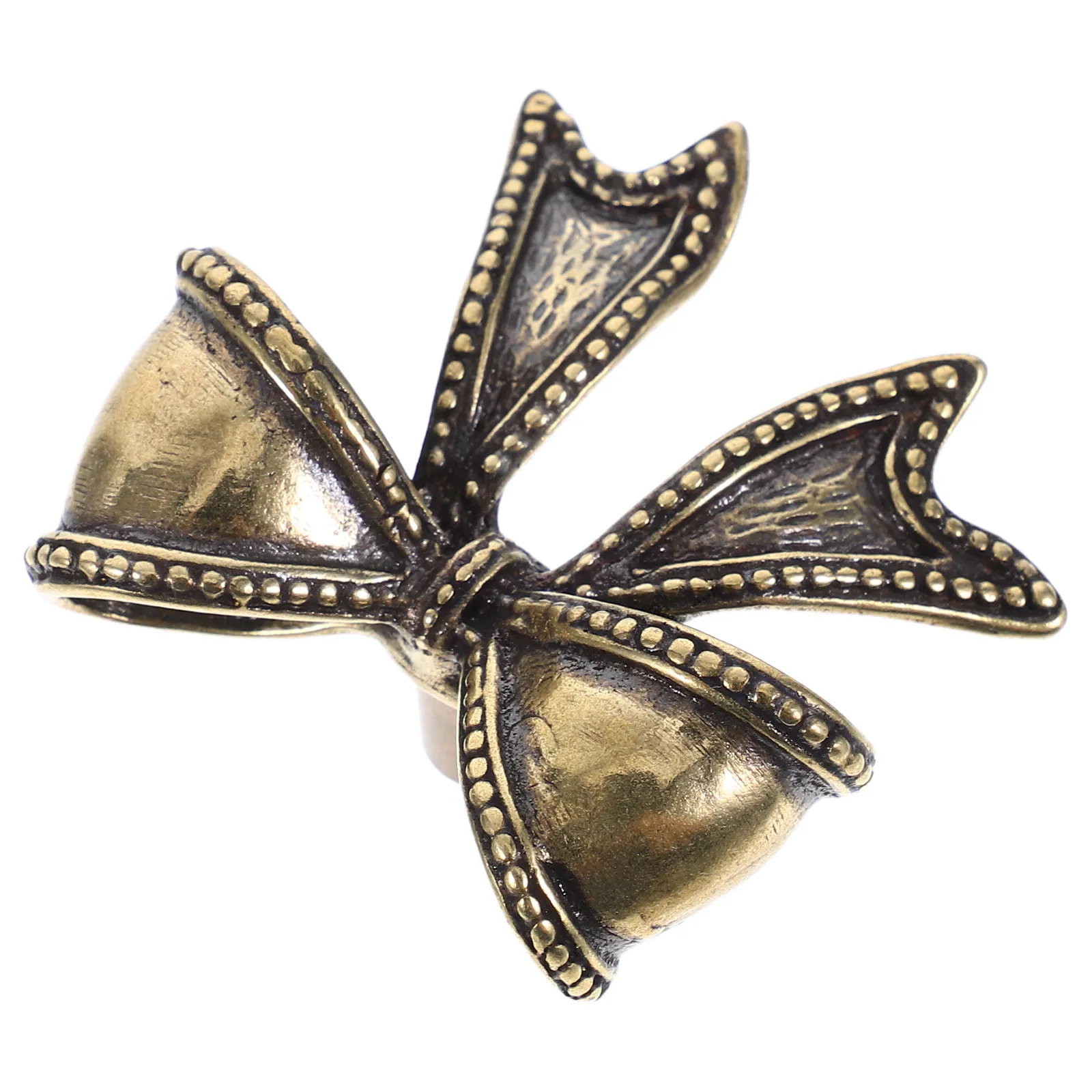 Vintage Brass Bow Handle Set Elegant Metal Drawer Knobs for Cabinets Doors Dressers Closets Fireplace Jewelry Box Tool Box