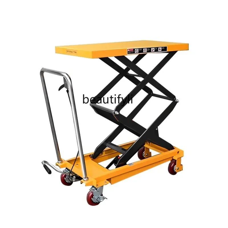 Mobile hydraulic lifting platform truck manual electric scissor table unloading flatbed