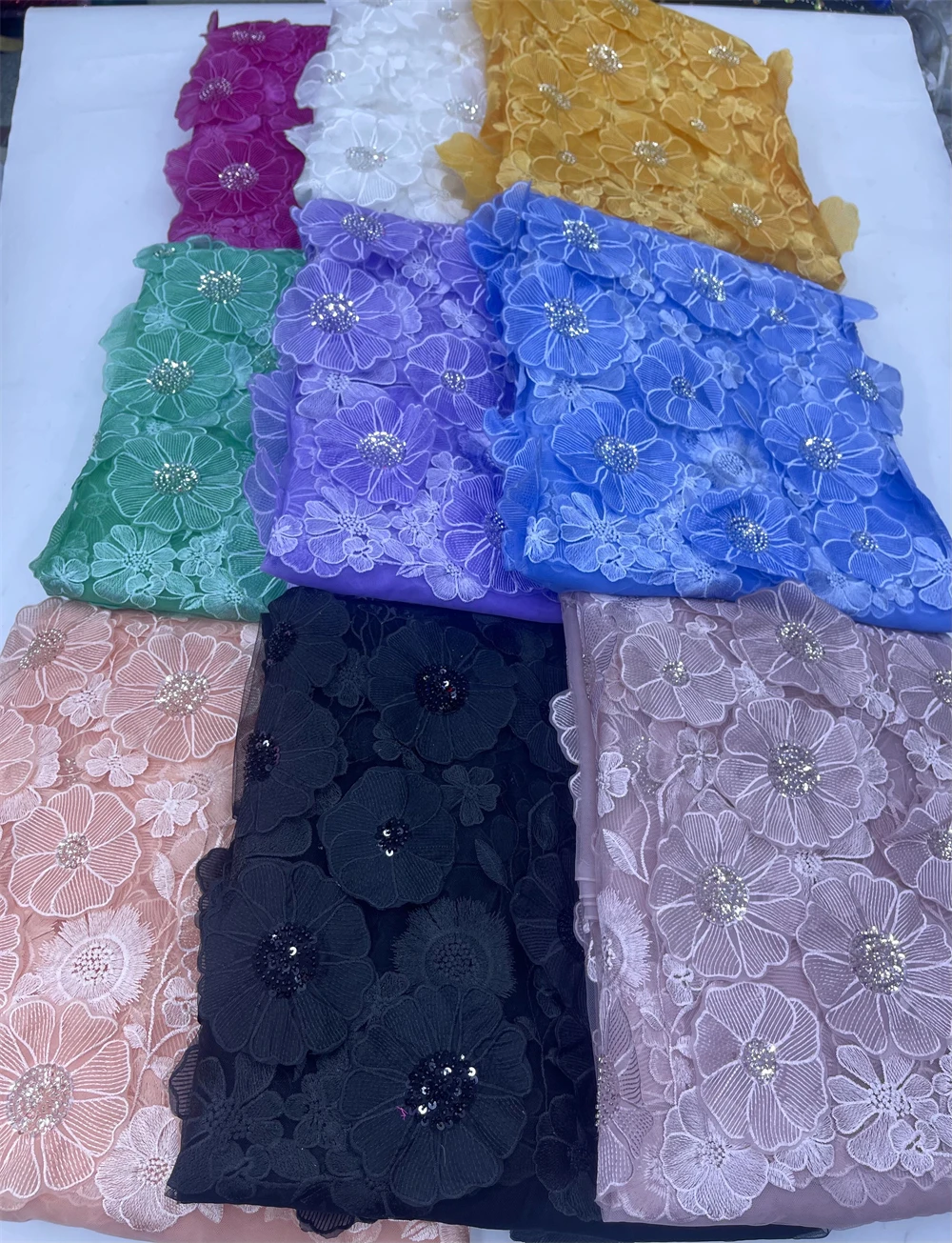 Nigerian Water Soluble Lace Fabric 2024 High Quality African Sequins Guipure Cord Lace Fabric For Women Wedding Dresses jy312