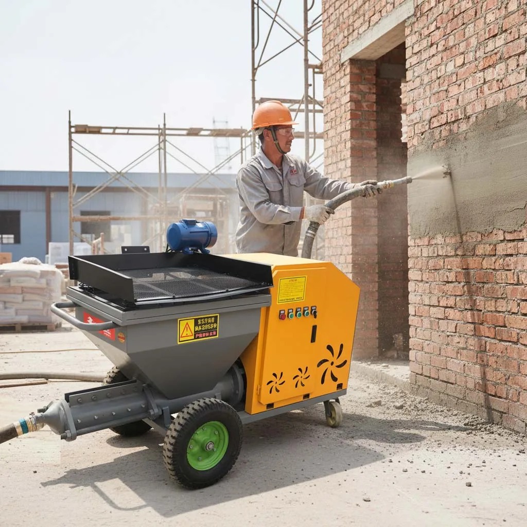 Multi-Function Mortar Spray Machine for Cement, Plaster, Putty, Gypsum and Waterproof Coating Application