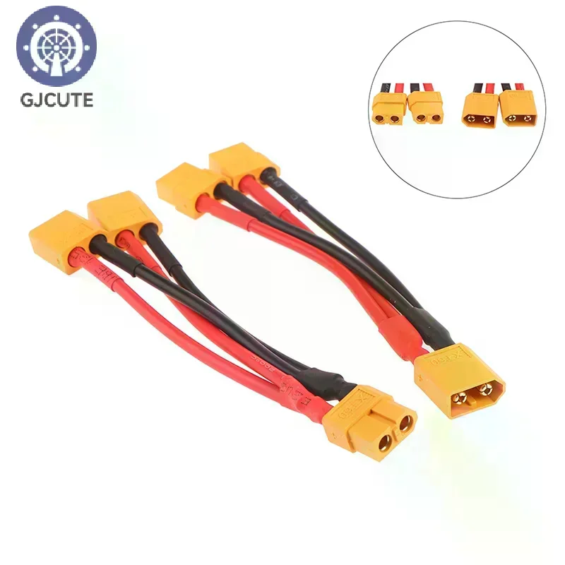Male Female Cable Dual Extension Y Splitter 3-Way 14AWG Silicone Wire XT60 Parallel Battery Connector For RC Motor