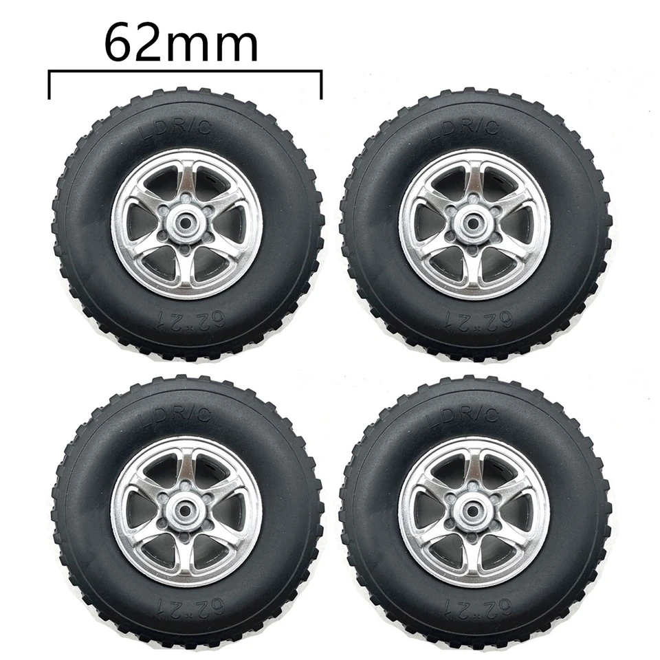 4 個 64 ミリメートルソフトタイヤホイール MN D90 MN98 MN99S WPL C14