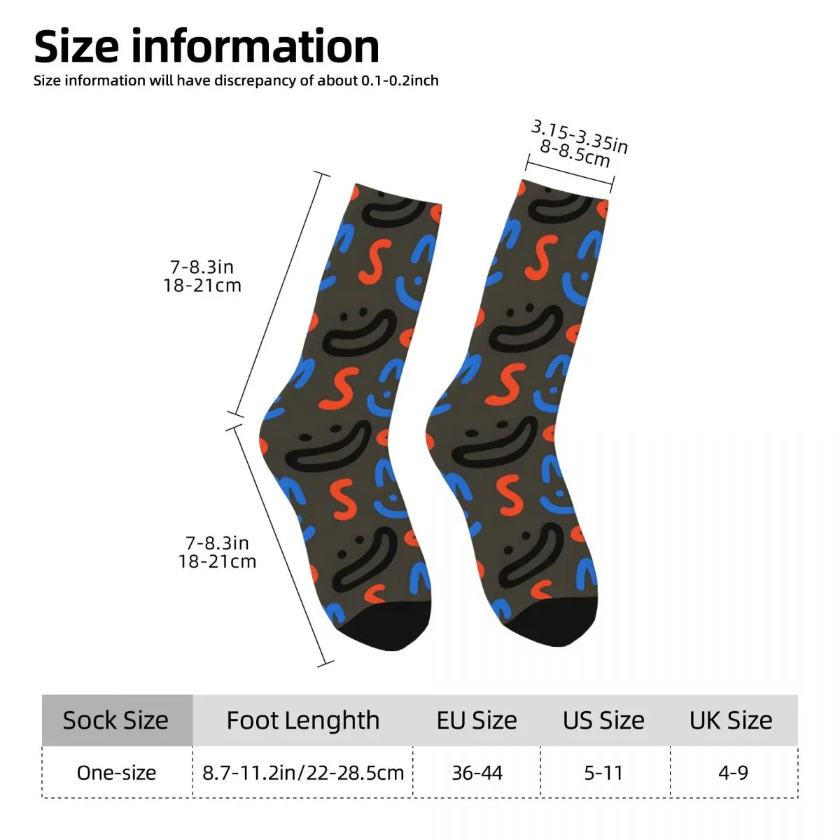 Fun Colourful Line Simple Doodle Minimal - Cute Groovy Pattern Men Women Socks Windproof Novelty Spring Summer Autumn Winter