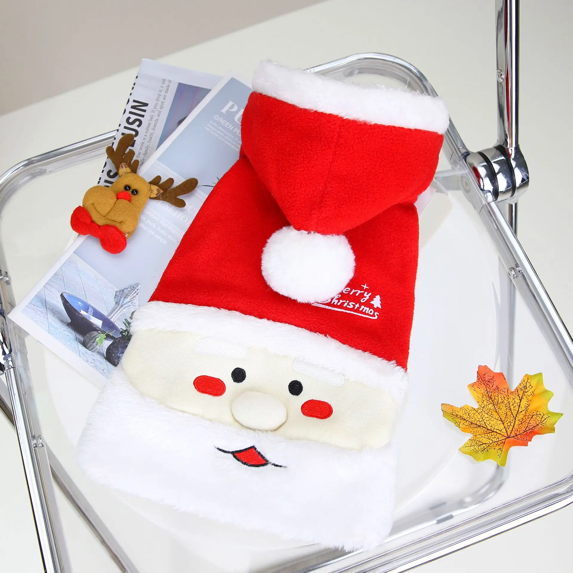 Pet Santa Claus Clothing Teddy Autumn and Winter New Holiday Four-legged Cashmere Sweater Beard Cashmere Sweater