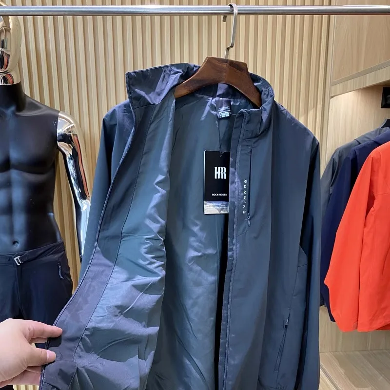 High-End Outdoor Herren Jaet Running Sport Series Herbstsaison 3D-Schneiderei Stehkragen Reißverschluss Langer Sve-Mantel