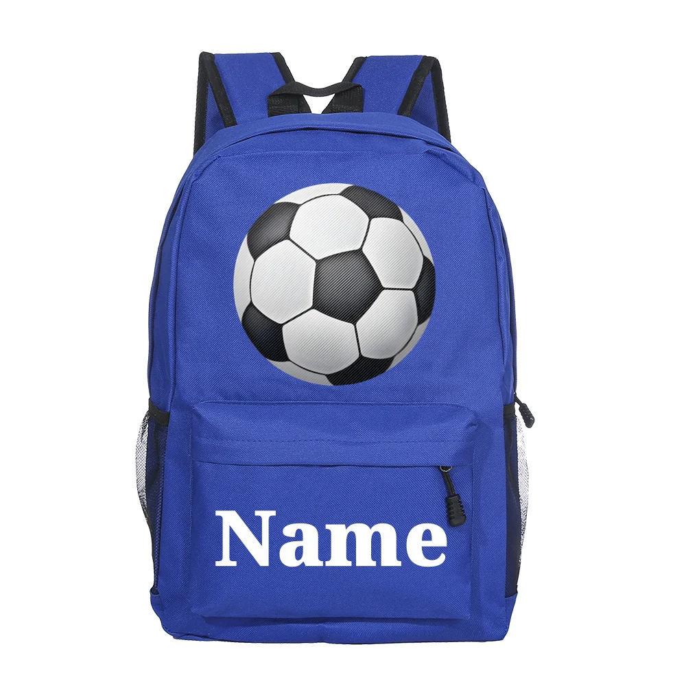 حقيبة مدرسية للأولاد مخصصة لكرة القدم مع اسم طباعة حقيبة ظهر الطالب حقائب الكمبيوتر المحمول في سن المراهقة هدية العودة إلى المدرسة #6