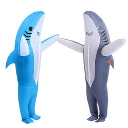 Costume Gonflable de Requin de Dessin Animé pour Femme et Homme Adulte, Déguisement Amusant Imbibé pour Halloween, ixsur la Plage