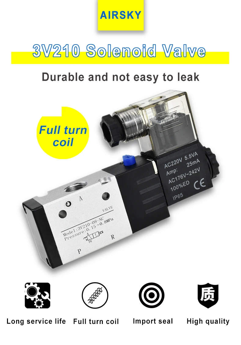 Elettrovalvola Pneumatic Solenoid Gas e carburante — dettaglio 3