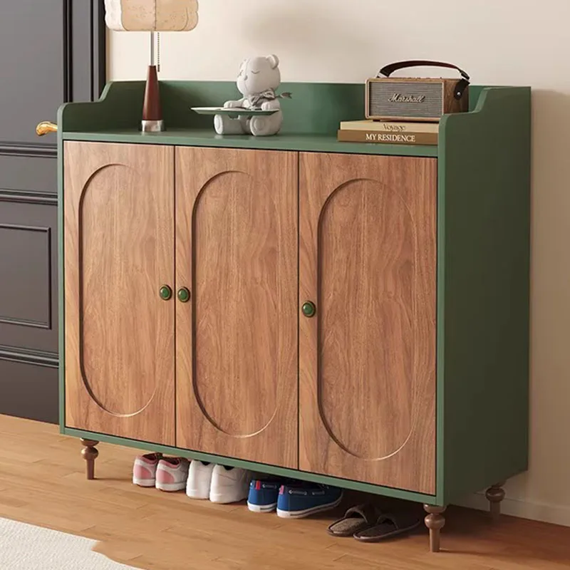 Mueble Zapatero Nórdico de Madera para Sala de Estar, Armario de Almacenamiento, Estante para Zapatos y Pantuflas, Moderno Gabinete para Pasillo, Mobiliario de Hotel