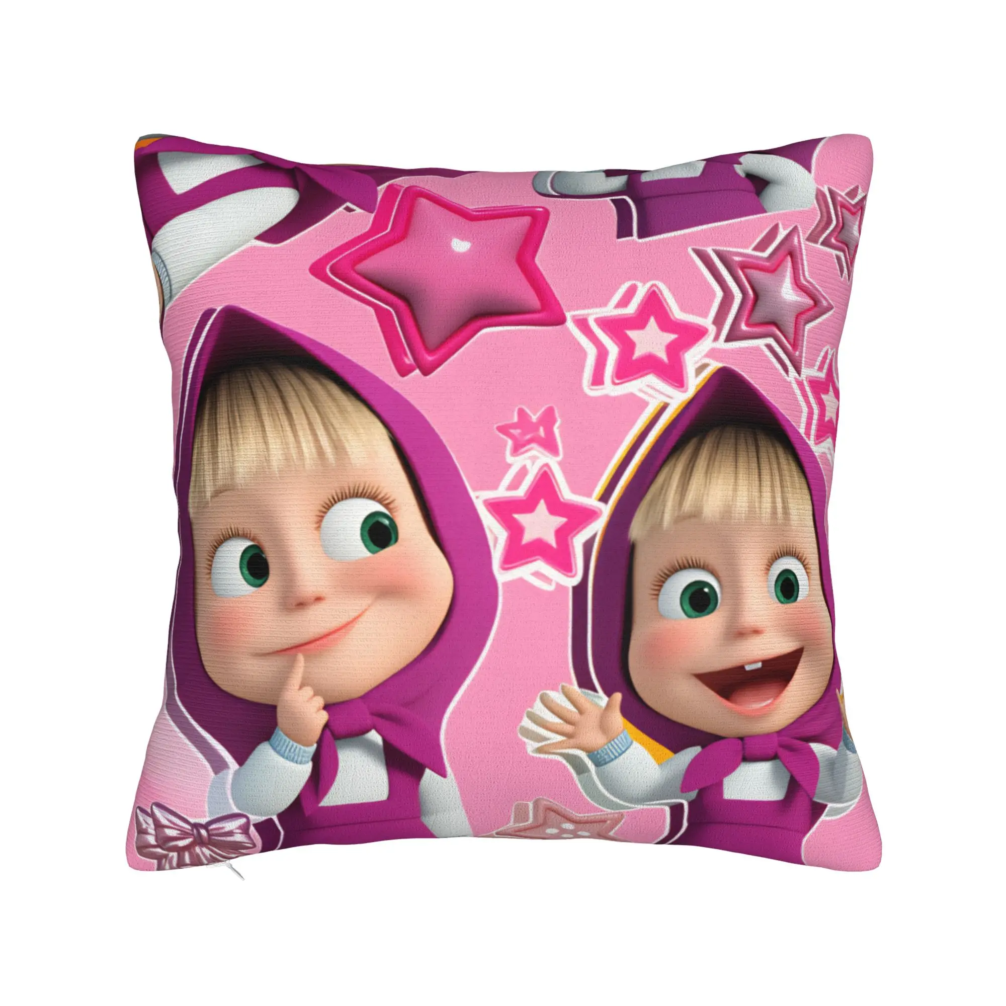 M-Masha And The Bears Pillow Case Animation Fashion Pillow Cover Square Pillowcases For Living Room Sofa
