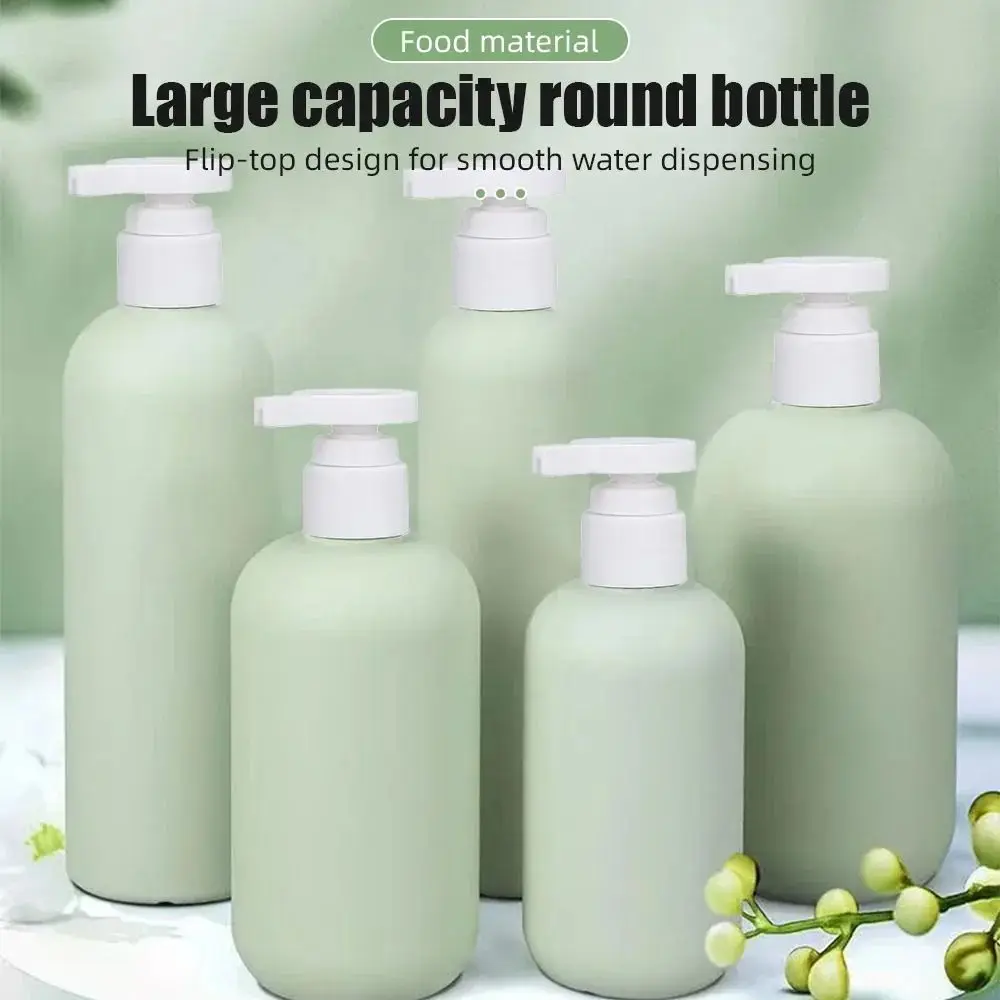 Bouteille de Lotion pour Gel douche, accessoire de voyage, lavage du corps avec pompe blanche, bouteilles distributrices 200ml/300ml/500ml, vert avocat, 1 pièce