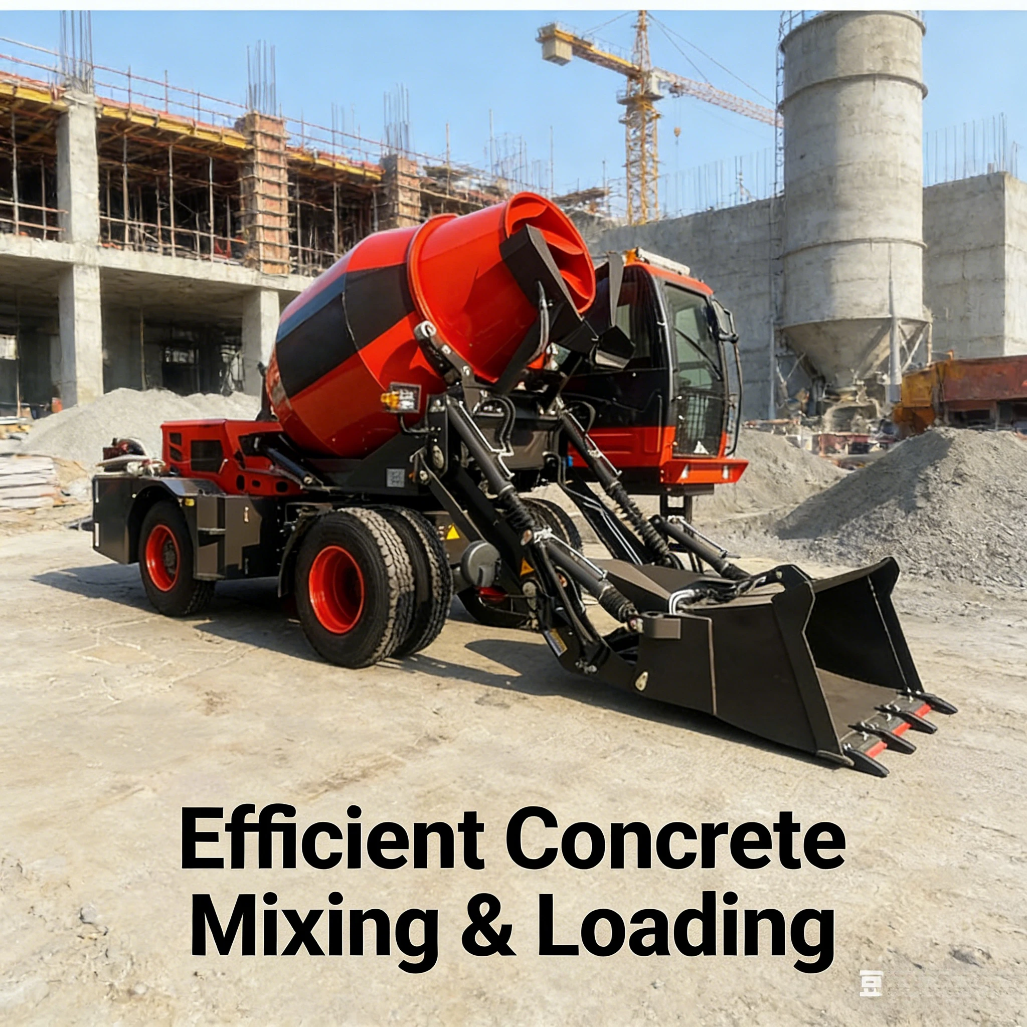 Customized Portable 4CBM Self-Loading Mobile Concrete Mixer Truck High Efficiency Engine-Powered