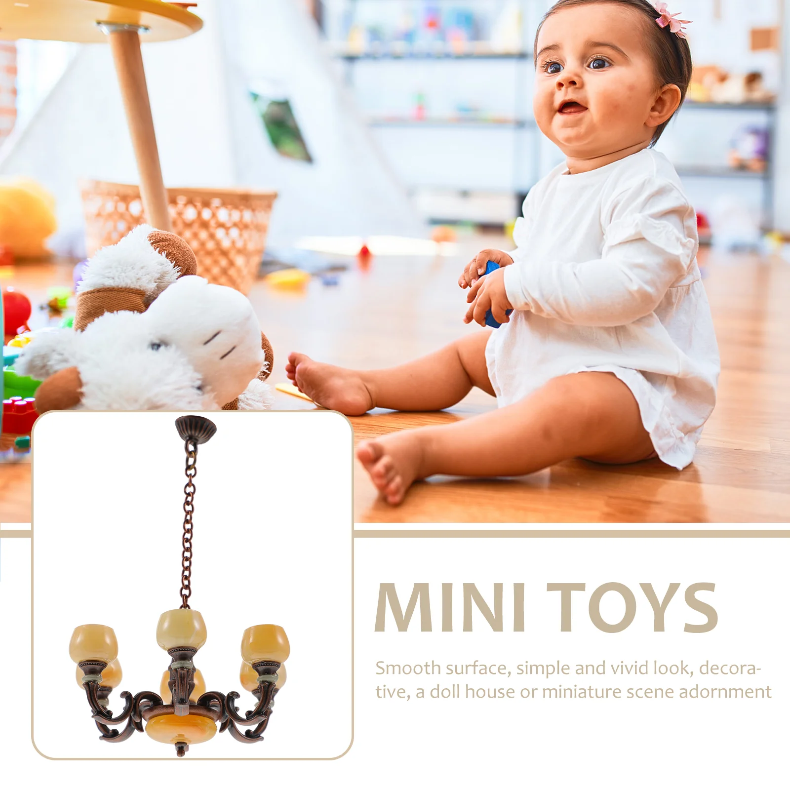 Poppenhuisverlichting Kleine plafondlamp Versiering Kristal Decor Mini Foto Prop Legering Miniatuur Hangende hanger